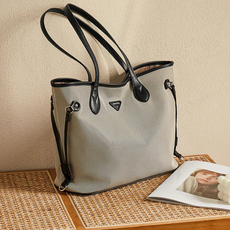 Nalandu Raleigh Large Capacity Canvas Commuter Tote Bag - Grey