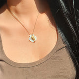 Bullion Gold Pearl Shell & Gold Seahorse Necklace