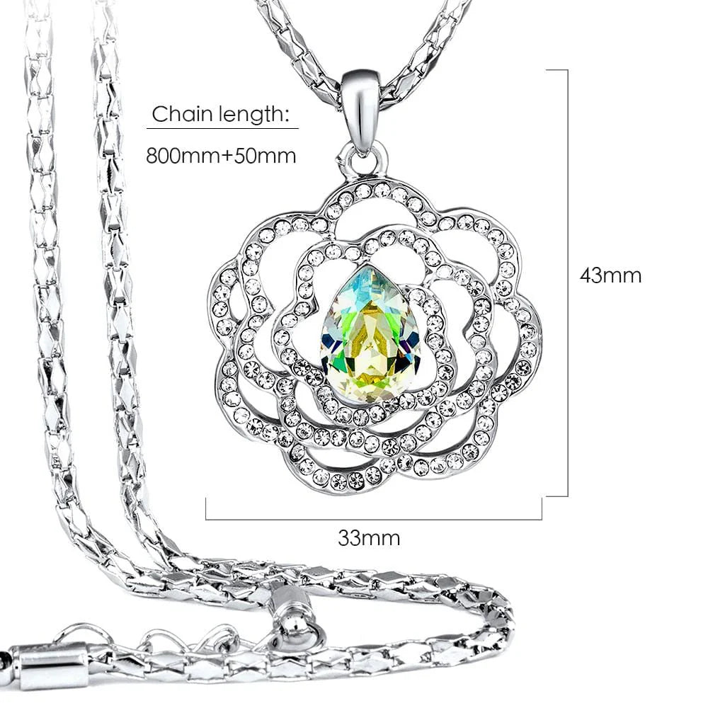 Krystal Couture Mirage Cosmic Gold Long Necklace Embellished with SWAROVSKI Crystals