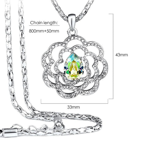 Krystal Couture Mirage Cosmic Gold Long Necklace Embellished with SWAROVSKI Crystals