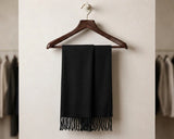Cherry Red Plain Scarf - Black
