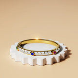 Bullion Gold Arctic Luminous Enamel Gold Layered Bangle