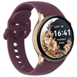 Bluetooth Smart Watch 1.43" Touch Screen Call Heart Rate Blood Pressure BT 5.3 - Purple Gold Wine