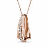 Krystal Couture Sparkly Triple Round Necklace in Rose Gold Adorned with Swarovski Crystals