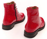 Bosccolo Womens Ankle Boots - Red Crocodile