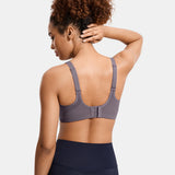 Plus Size High Support Full Coverage Padded Wireless Bra - Grey