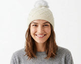Cherry Red Pearl Beanie - White