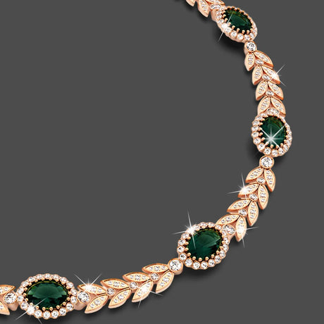 Boxed Georgina Necklace and Earrings Set Emerald Embellished with Swarovski® Crystals