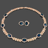 Boxed Georgina Necklace and Earrings Set Sapphire Embellished with Swarovski® Crystals