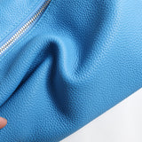 Pebbled Calfskin Bowling Bag - Blue