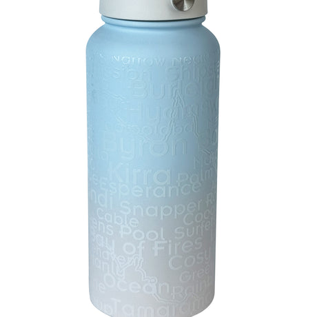 BBBYO Beaches Bottle - stainless steel insulated bottle - 1000 ml - Sand to Sea beach print