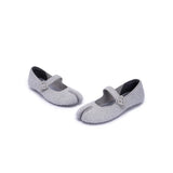 Oriental Split Toe Mary Jane Flats - Grey