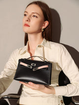 Monroe Colorblock Leather Satchel - Black