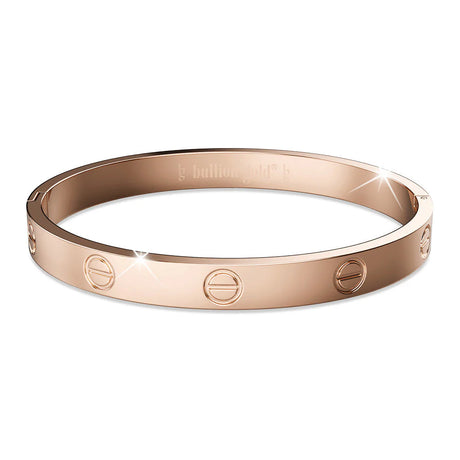 Bullion Gold Carmello Stainless Steel Bangle in Rose Gold