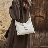 Nalandu Luxe Glossy Hobo Shoulder Bag - White
