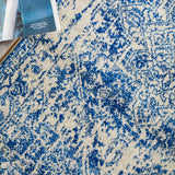 Evoke 253 White Navy Runner Rug