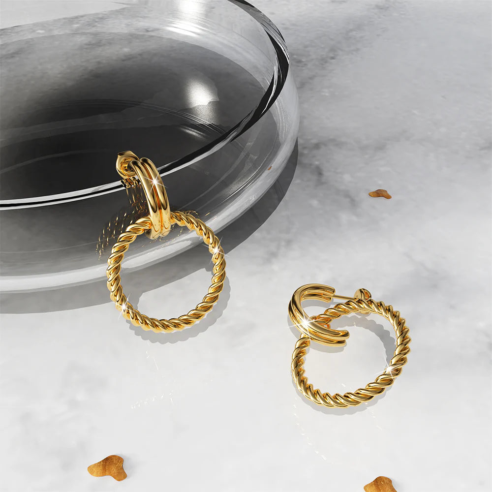 Bullion Gold Exquisite Round Gold Drop Earrings