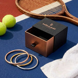 Bullion Gold Solid Golf Bangle 3mm Rhodium Layered
