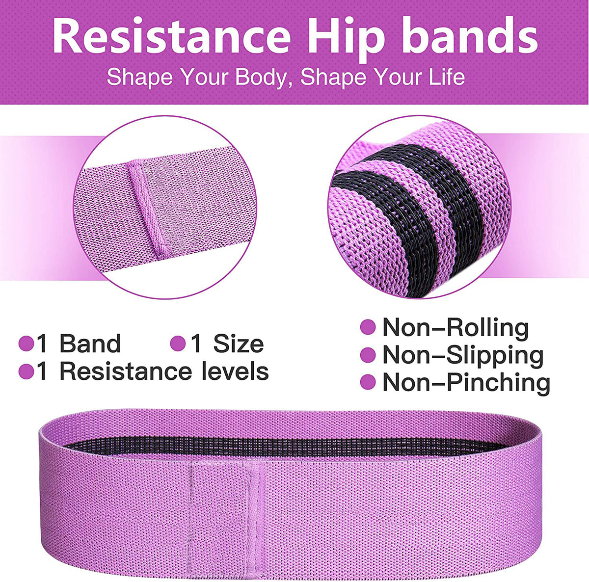 TODO 3 pcs Hip Loop Exercise Resistance Band Booty Legs Trainer 3 Resistance Levels