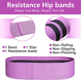 TODO 3 pcs Hip Loop Exercise Resistance Band Booty Legs Trainer 3 Resistance Levels