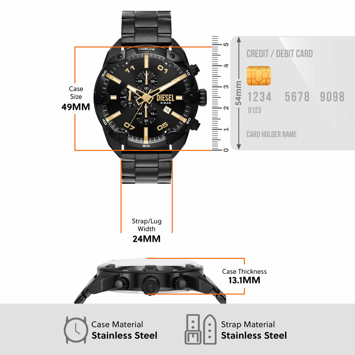 Diesel Spiked Black Watch