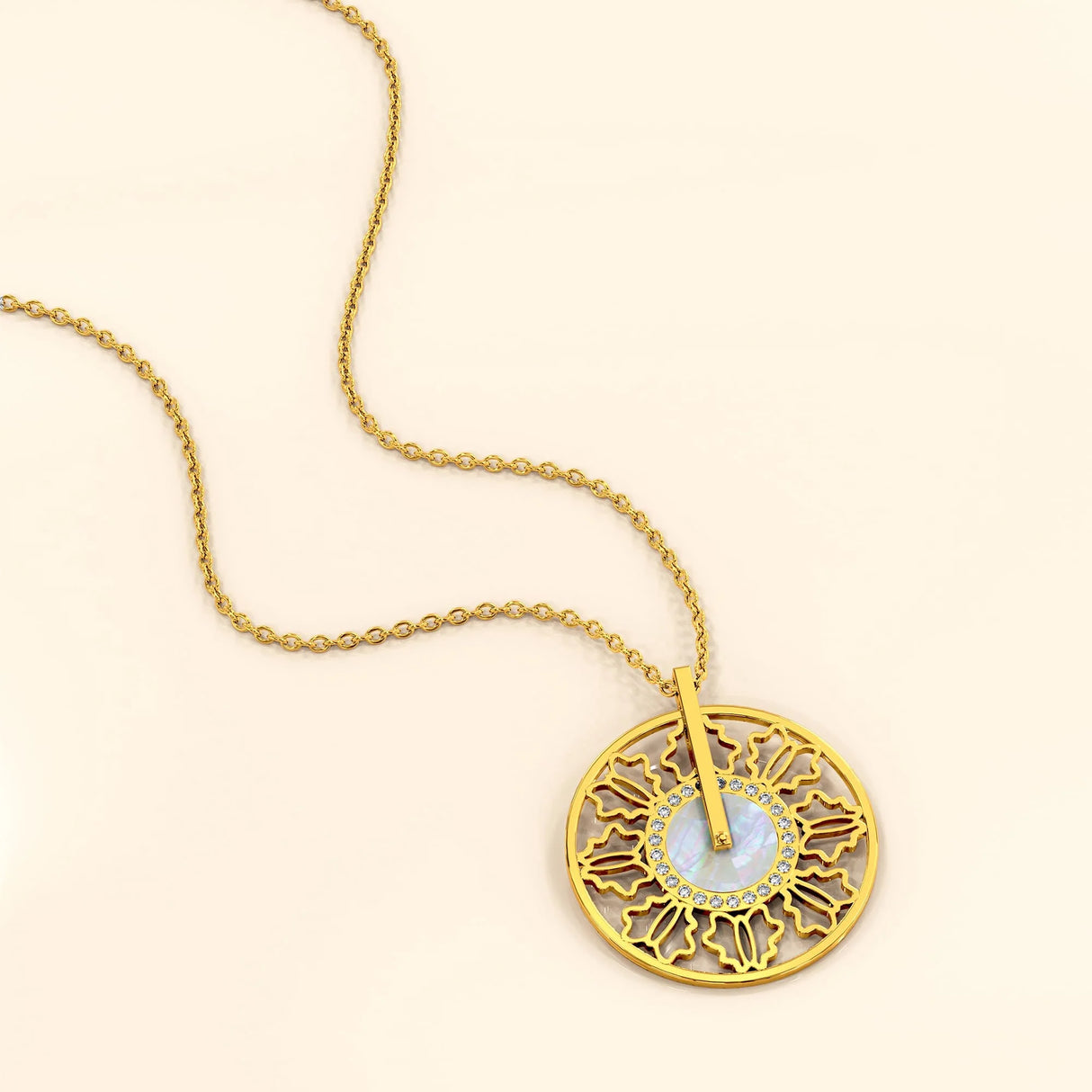 Bullion Gold Vintage Medallion Necklace
