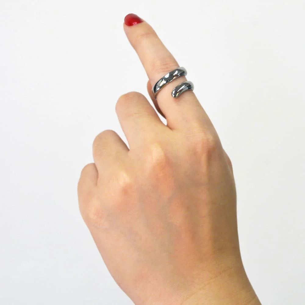 Bullion Gold Orphic Double Wrapped Band Ring in White Gold