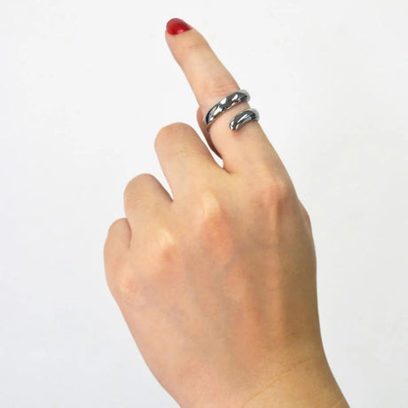 Bullion Gold Orphic Double Wrapped Band Ring in White Gold