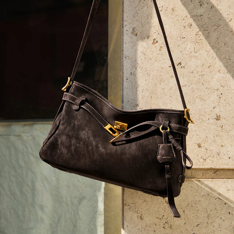Nalandu Luxe Fortune Chime Slouch Shoulder Bag - Chocolate