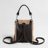 Vintage Suede Biker Backpack – Convertible Leather-Trim Bag