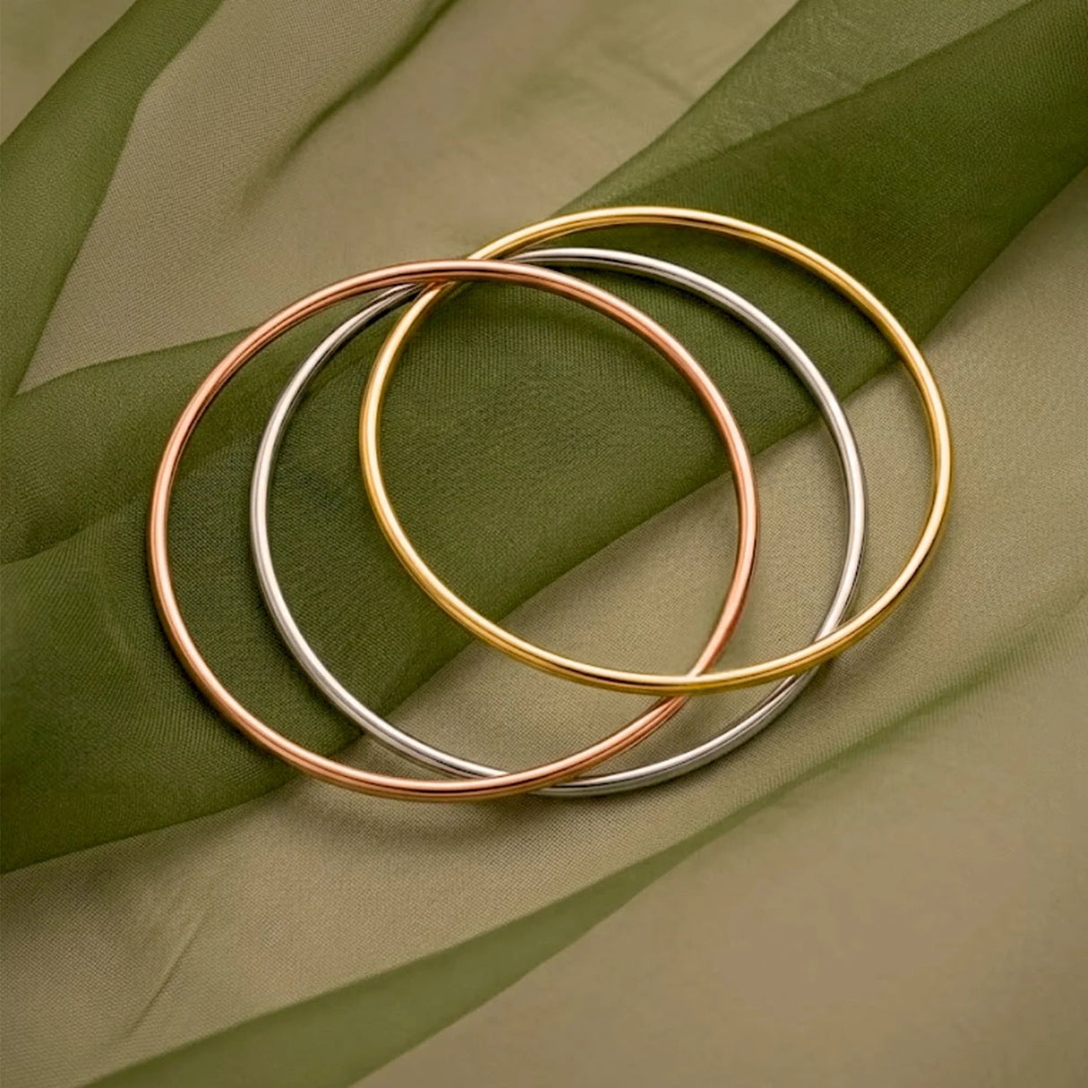 Bullion Gold Solid Golf Bangle 2mm Gold Layered