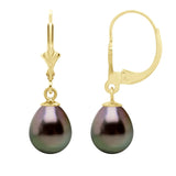 Drop Earrings Tahitian Pearl Yellow Gold