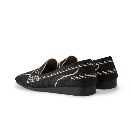 Comfortable Slip On Square Toe Loafers - Black