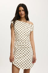 Cotton On Women's Sandy Asymmetric Mini Dress - Eden Polka Dot