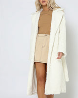 Lost In Lunar Women's Rose Teddy Coat - White