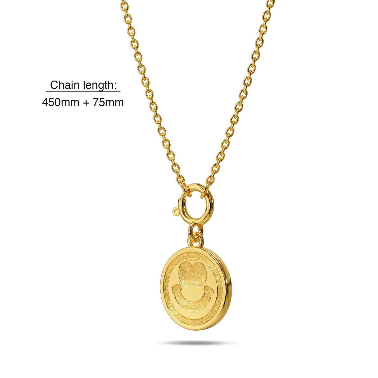 Bullion Gold Smiley Charm Gold Necklace
