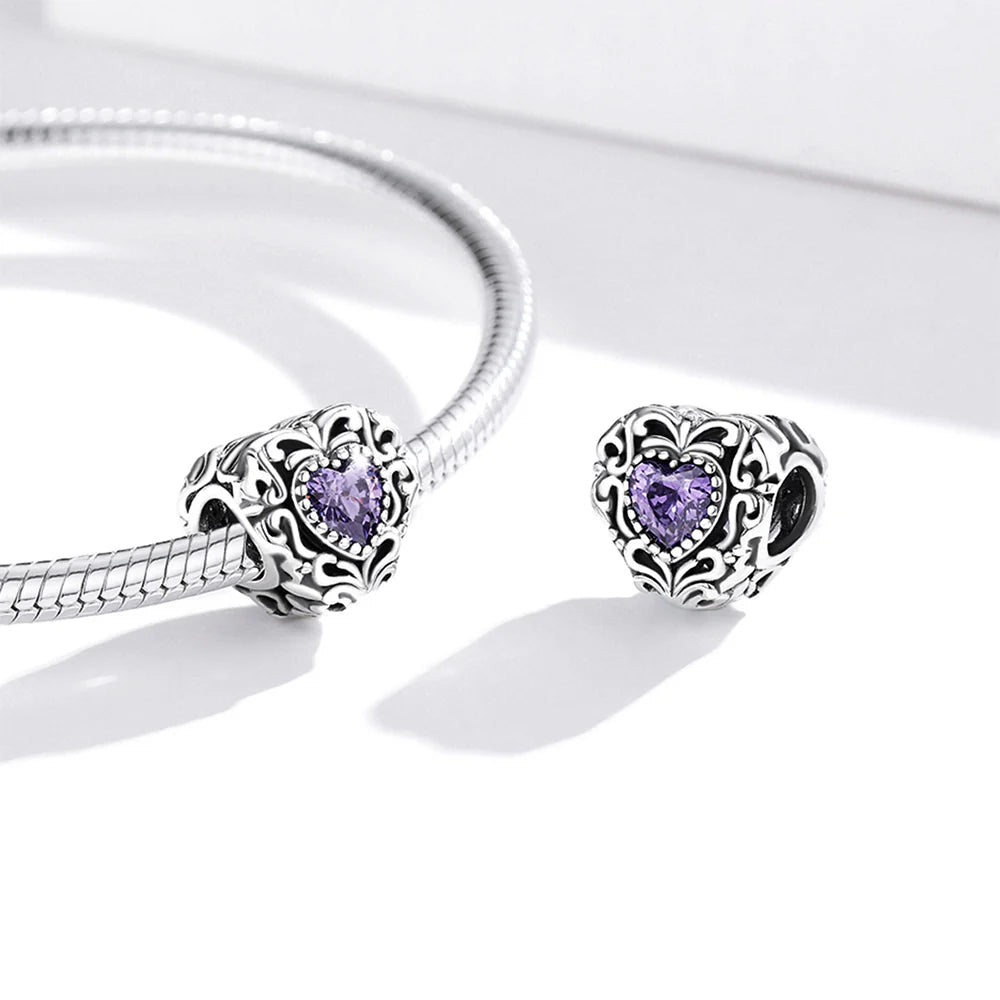 Solid 925 Sterling Silver Mesmerise Love in Iris Pandora Inspired Bead Charm