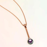 Krystal Couture Magnificent Pearl Drop Necklace Embellished with Swarovski Crystal Iridescent Purple Pearls