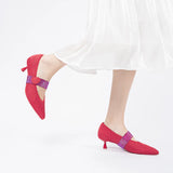 Belle Detachable Strap Mary Jane Heels - Watermelon