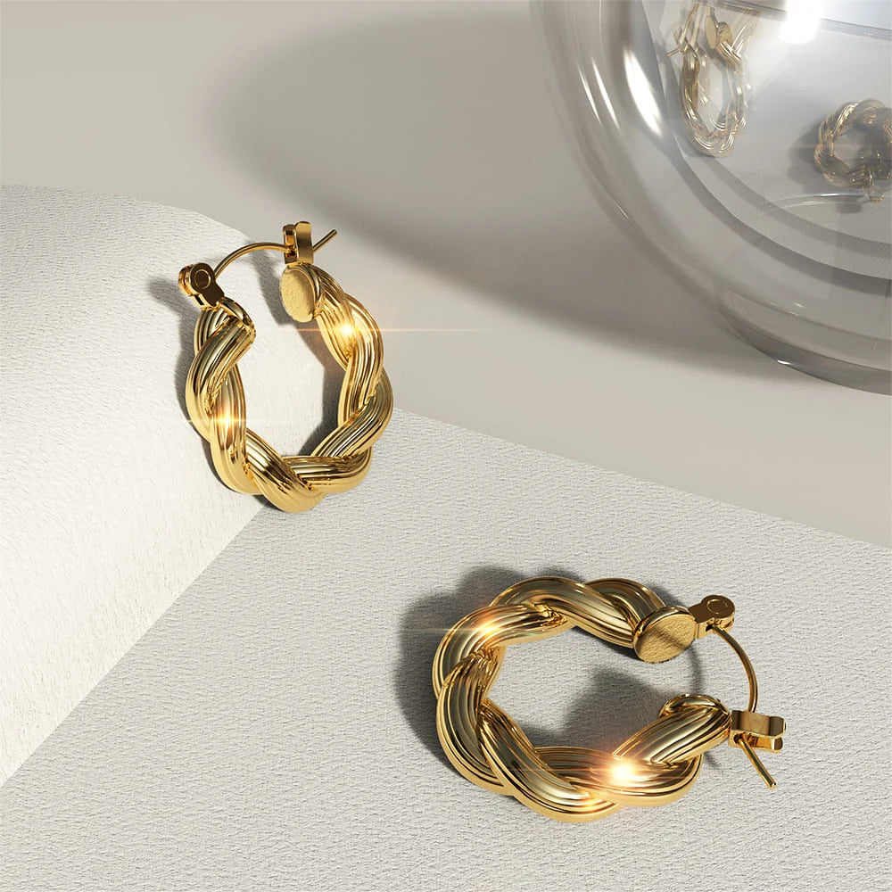 Bullion Gold Thea Twisted Hoop Earrings