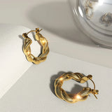 Bullion Gold Thea Twisted Hoop Earrings