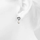 Bullion Gold Forever Knot White Gold Layered Pearl Earrings