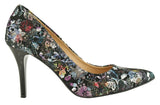 Bosccolo Womens High Heels - Flowers On Black