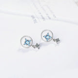 Bullion Gold Delightful Baby Blue Drop Earrings