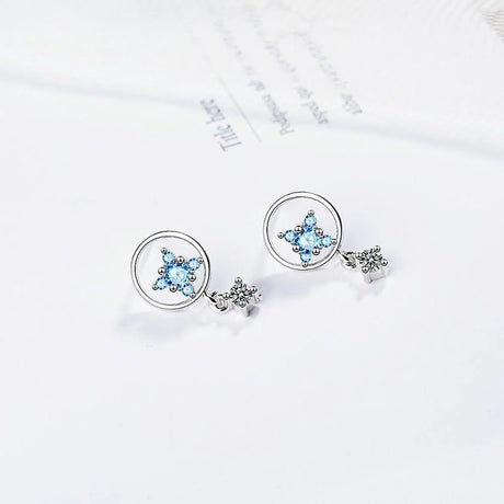 Bullion Gold Delightful Baby Blue Drop Earrings