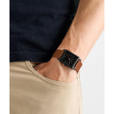 Ted Baker Mens Jaareth IP Black Tan Leather Watch