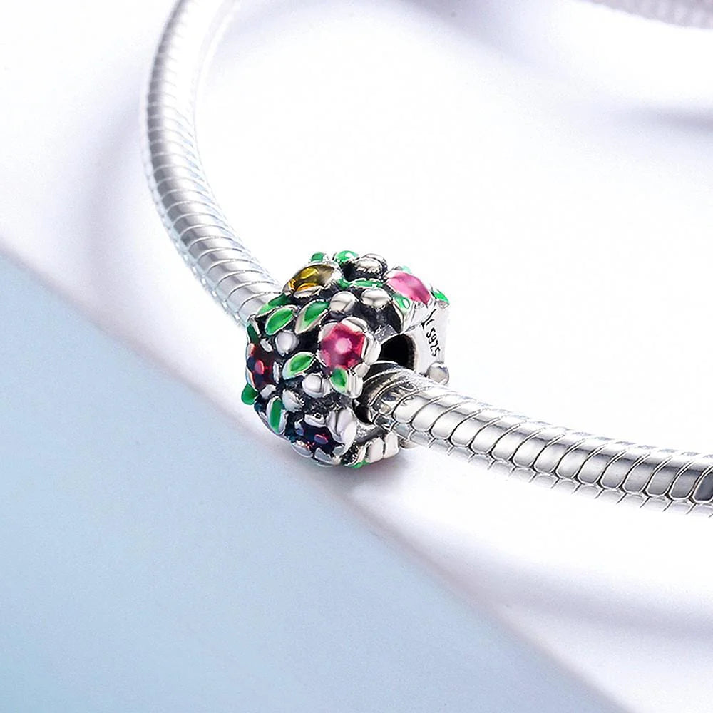 Solid 925 Sterling Silver Multicolour Cosmic Charm