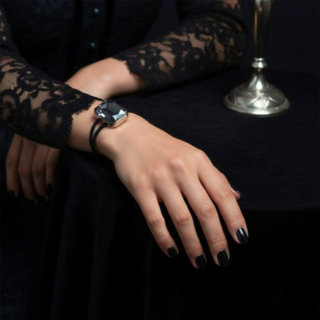 Krystal Couture Emerald-Cut Crystal Double Strap Bracelet Embellished with Swarovski Crystals