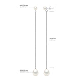 Double Earrings White Gold - Natural White - Longueur 42 cm