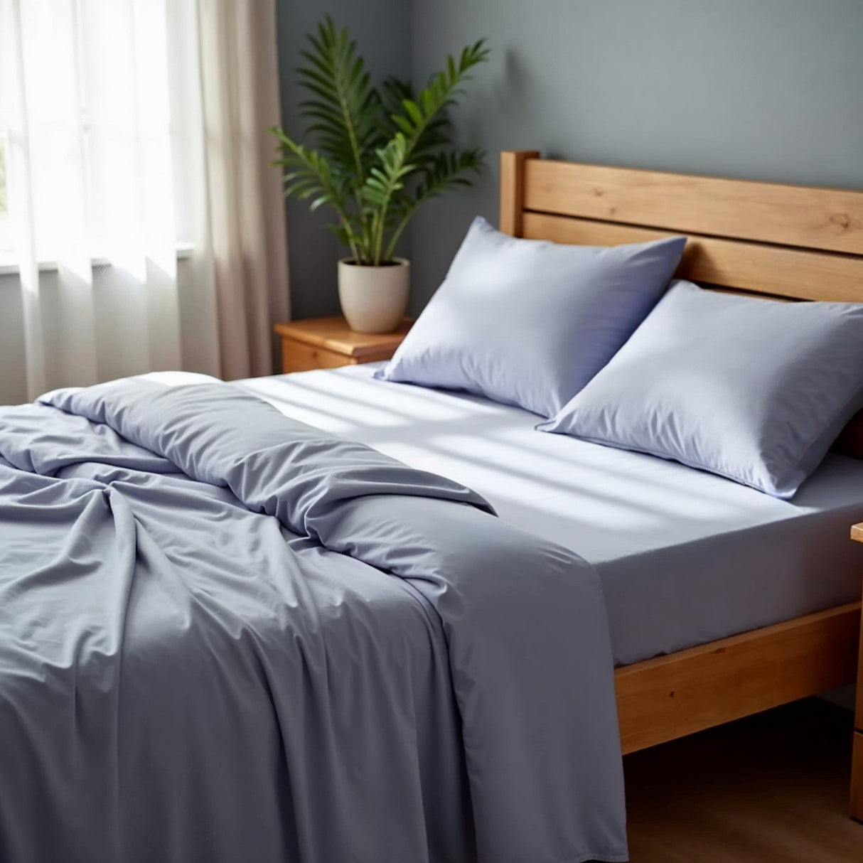 Royal Comfort Bamboo Cooling 2000TC Sheet Set-Light Blue